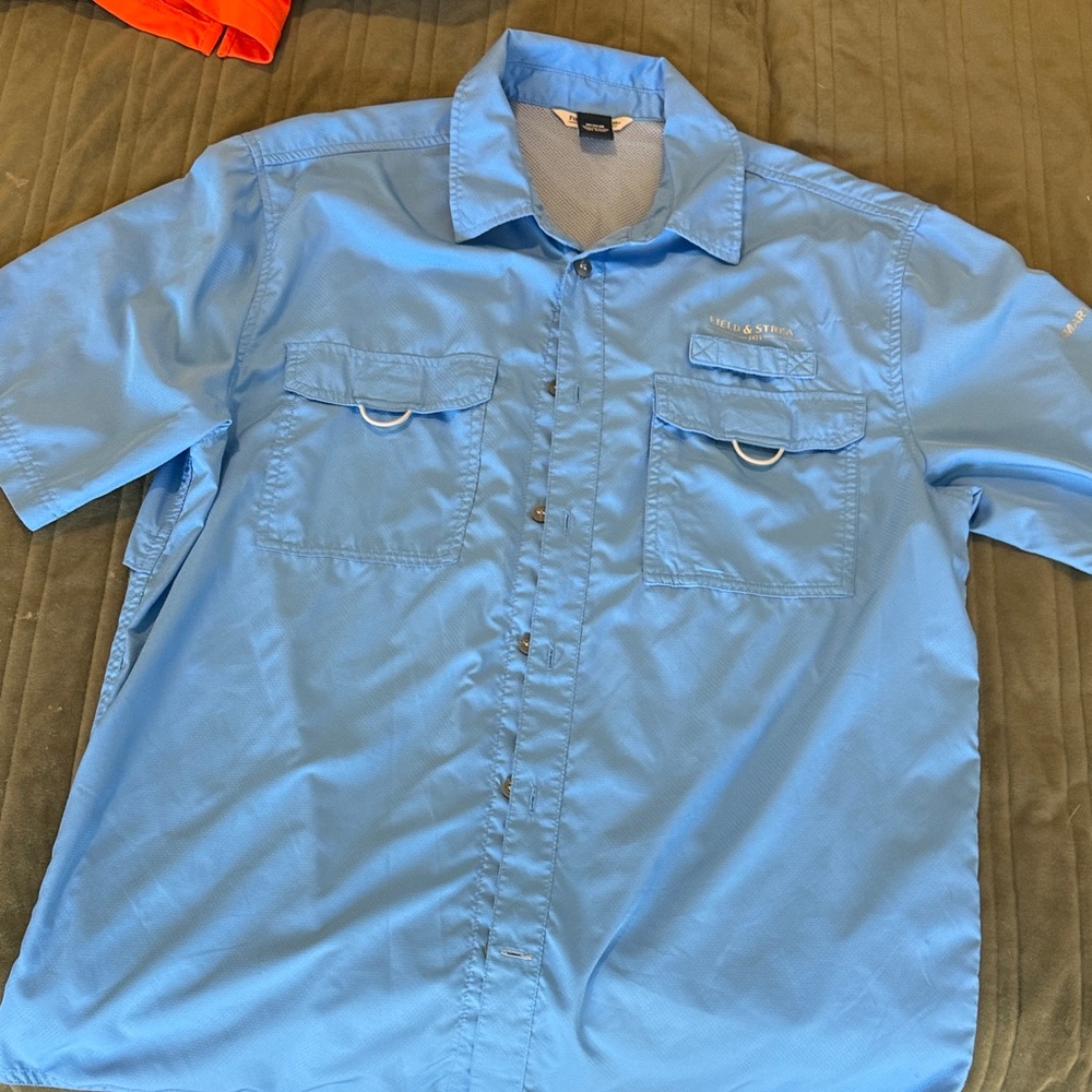 Field & Stream Men's Blue Casual Button Down Shirt